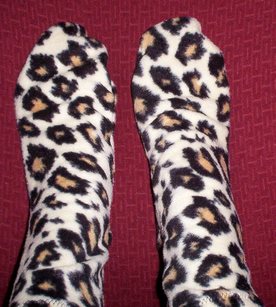 Leopard Print Fleece Socks Ladies Socks Warm Sox