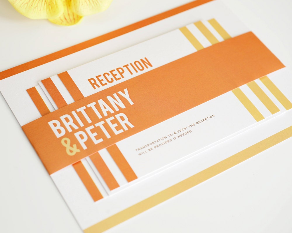 Modern Stack Wedding Invitation - Stripes, Contemporary, Ultra Modern, City, Urban - Modern Wedding Invitations - Deposit to Get Started