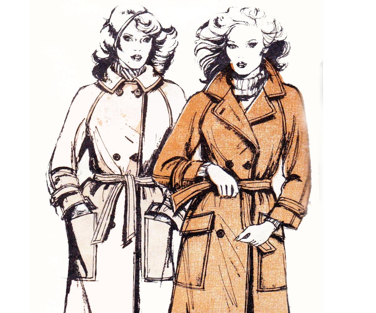 1970s Vintage Sewing Pattern Pins and Needles 1128 Lined Overcoat in 2 Lengths Size 12 - 18 Bust 34 - 40 UNCUT FF