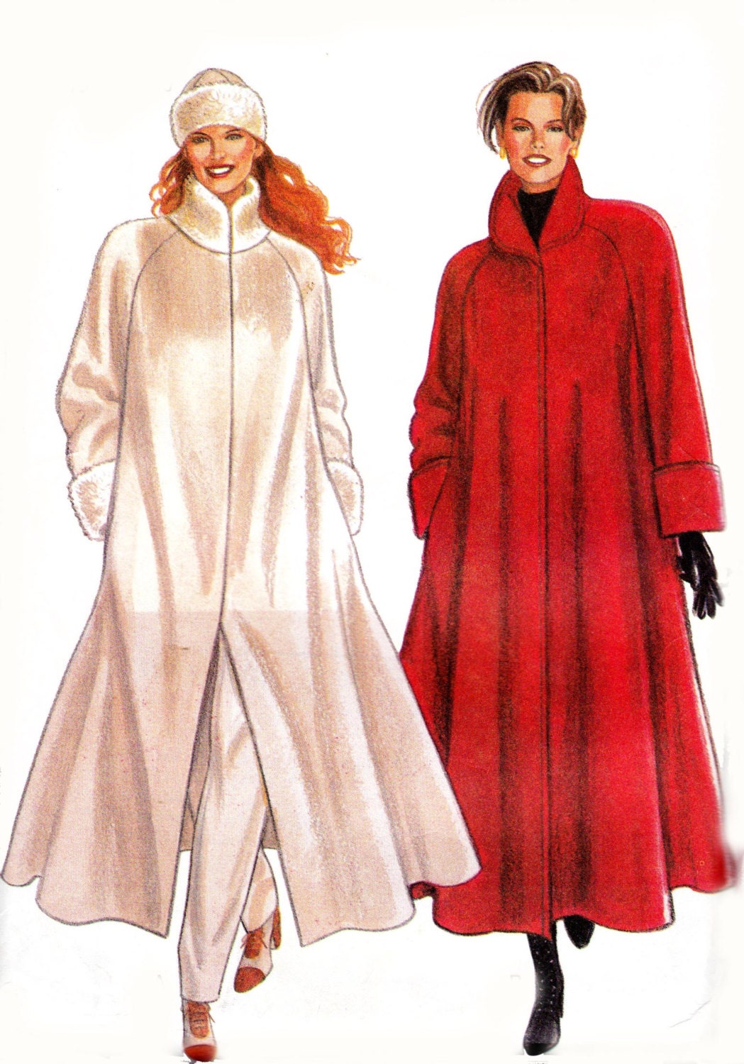 1994 Vintage Sewing Pattern Lined Overcoat Size 8 - 18 Bust 34 - 44 UNCUT FF