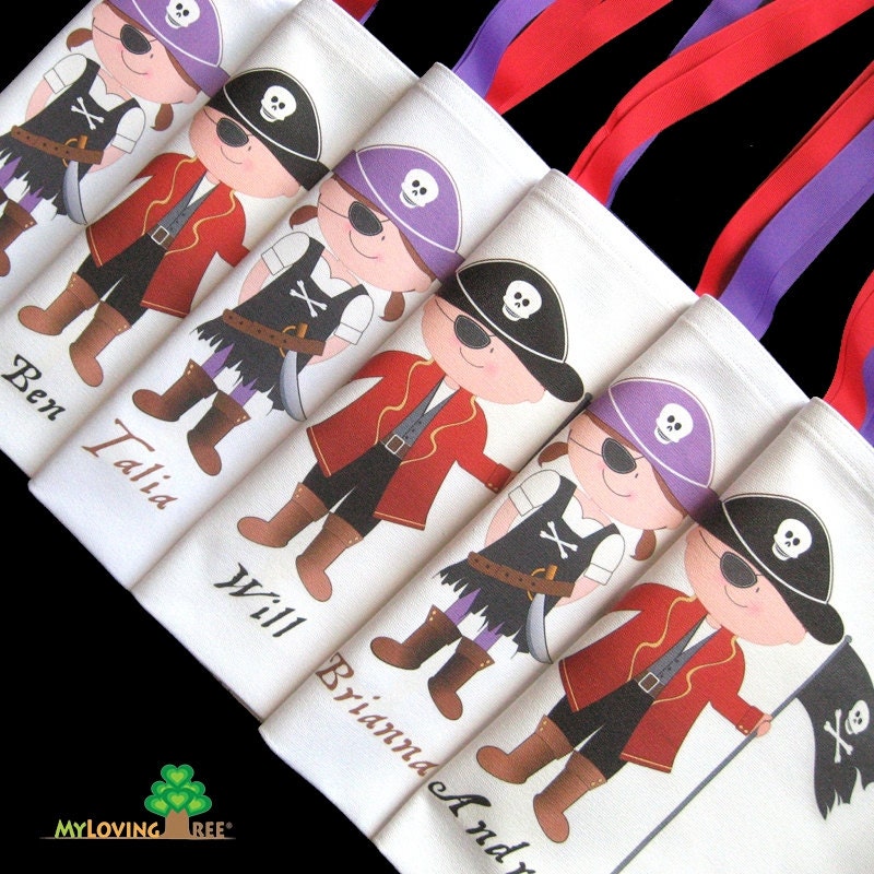 Personalized pirate party pirate themed party sea captain pirates birthday party favors tote bags for boys and girls Il_170x135