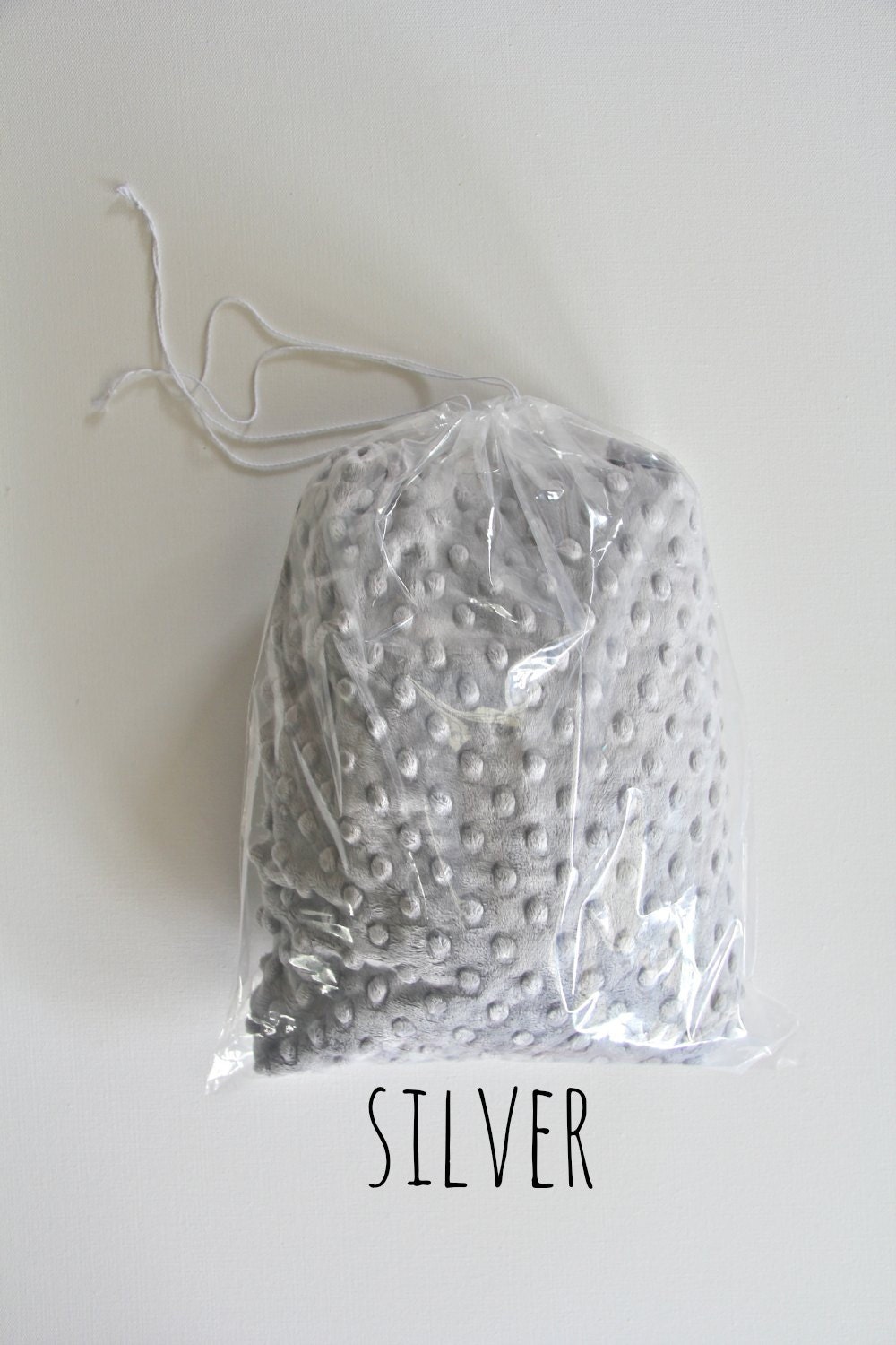 silver minky dimple dot destash