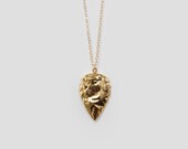 Petite 24k Gold Dipped Arrowhead Necklace - OOAK - 19 inch