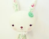 kawaii bunny - green bunny plush - handmade felt bunny