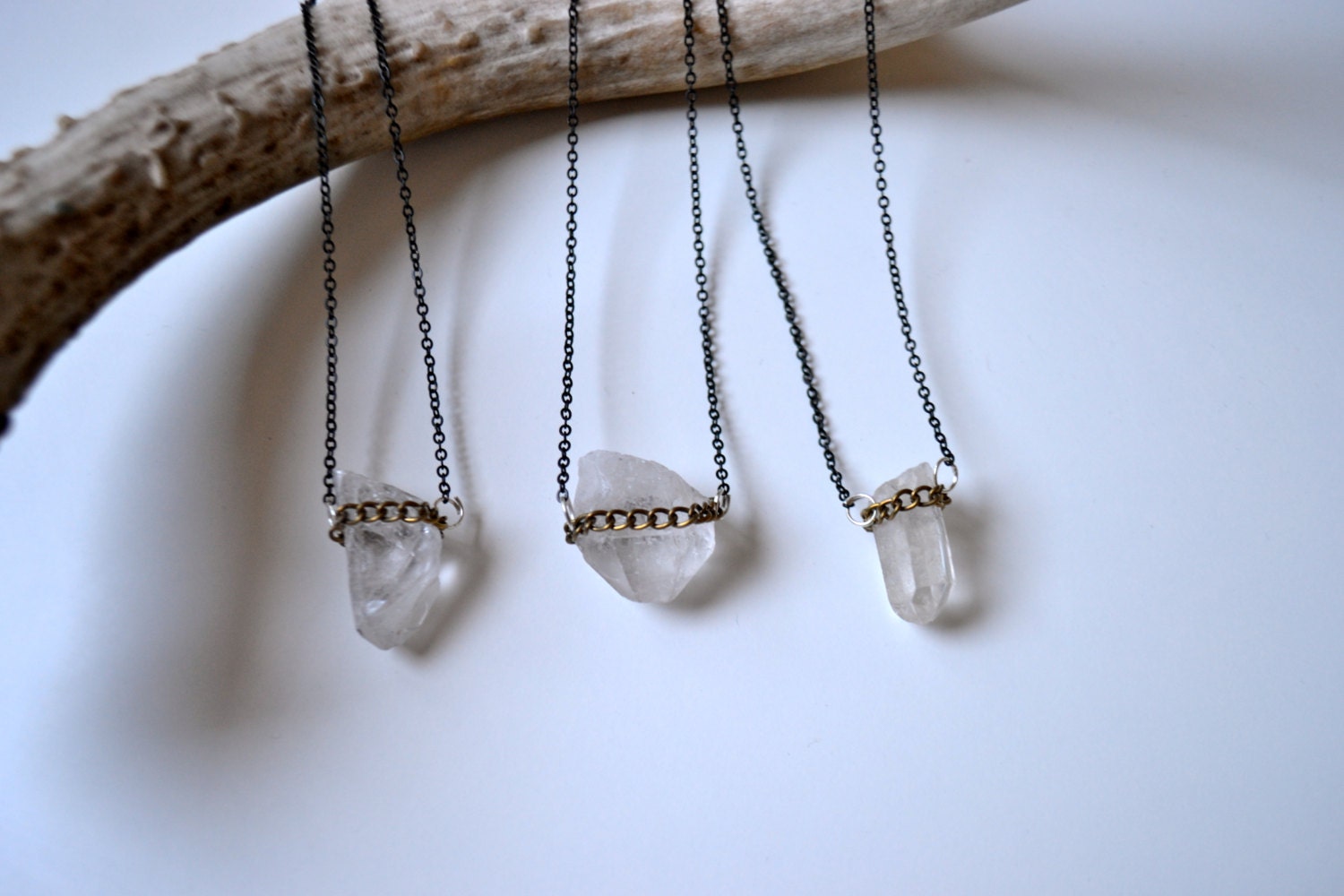 Quartz Crystal Necklace, Chain Necklace, Simple Necklace,Stone Necklace