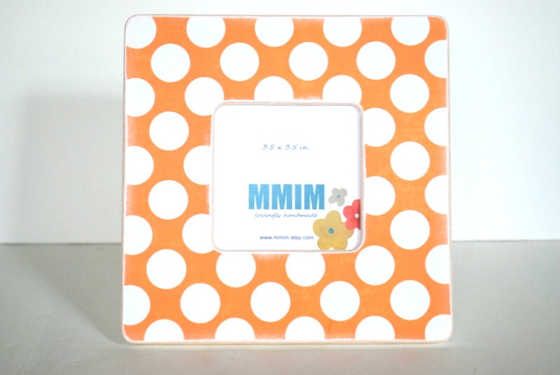 Orange Polka Dots Picture Frame