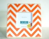 Orange and Ivory Picture Frame