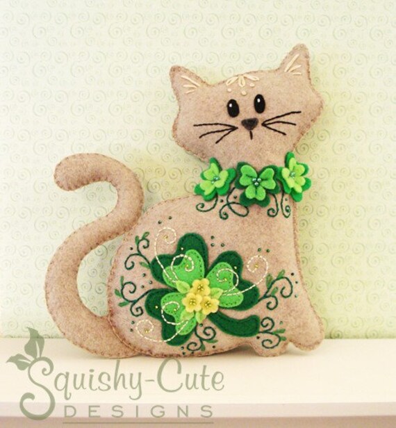 Felt+Cat+Pattern Cat Stuffed Animal Pattern - Felt Plushie Sewing Pattern & Tutorial ...