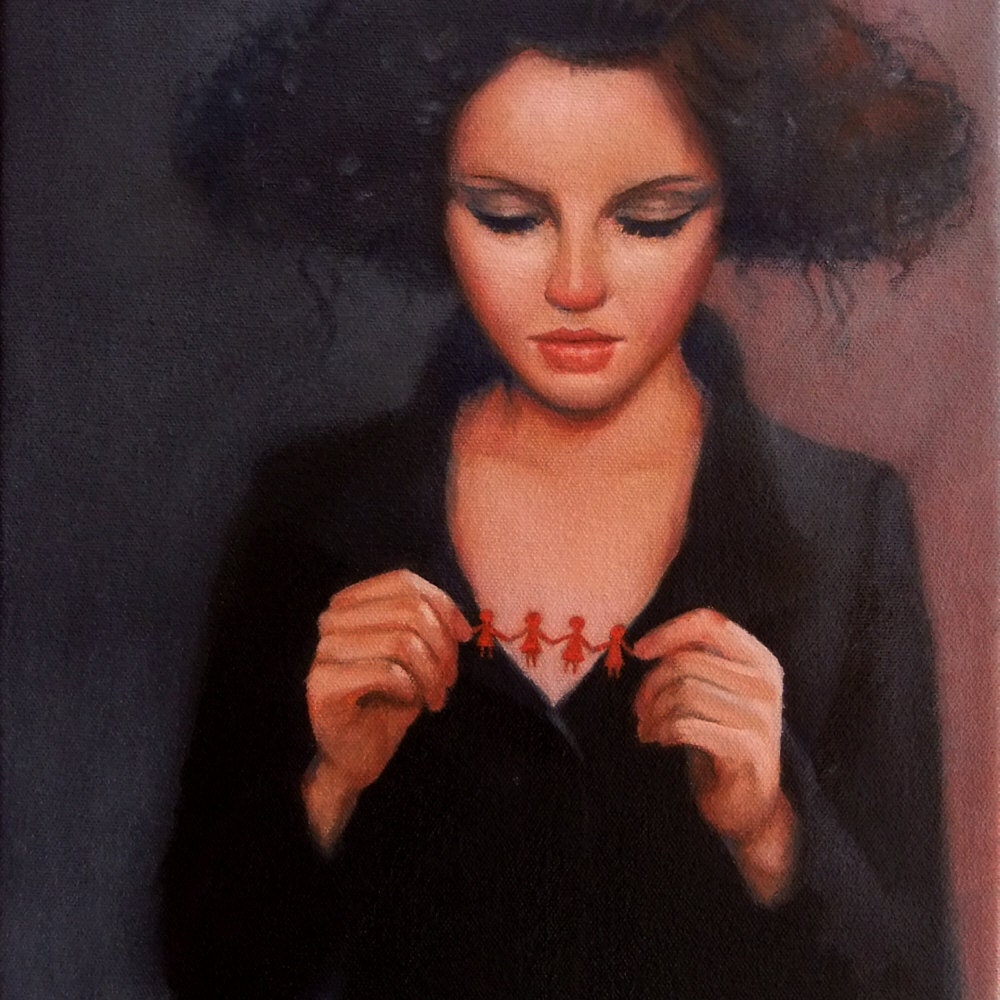 Paperdolls -- signed (8x10) Print of an Original Oil Painting