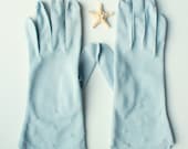 vintage bridal gloves, blue gloves, embroidered, cornflower blue, something blue, weddings, bridal, gloves 'sea spray'