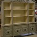 Vintage Repurposed Hand Painted French Linen Bookshelf Cabinet