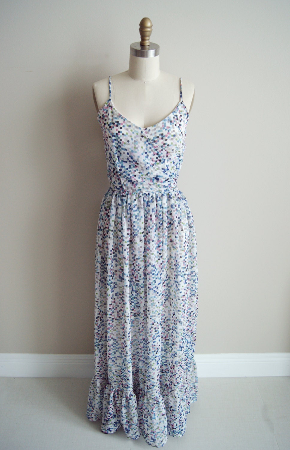 Carolina Benoit Pastel Print Chiffon Maxi Dress - Dalia Dress