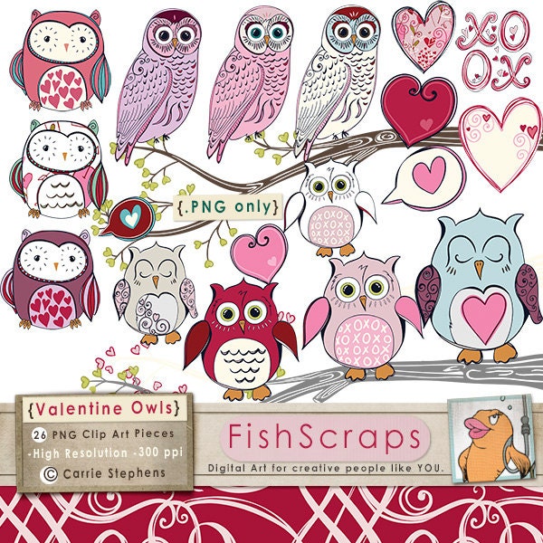 Owl Clip Art - Pink & Purple - Baby Shower Digital Graphics - Personal and Commercial - Valentine Owls ClipArt - Owl Graphics Il_570xn