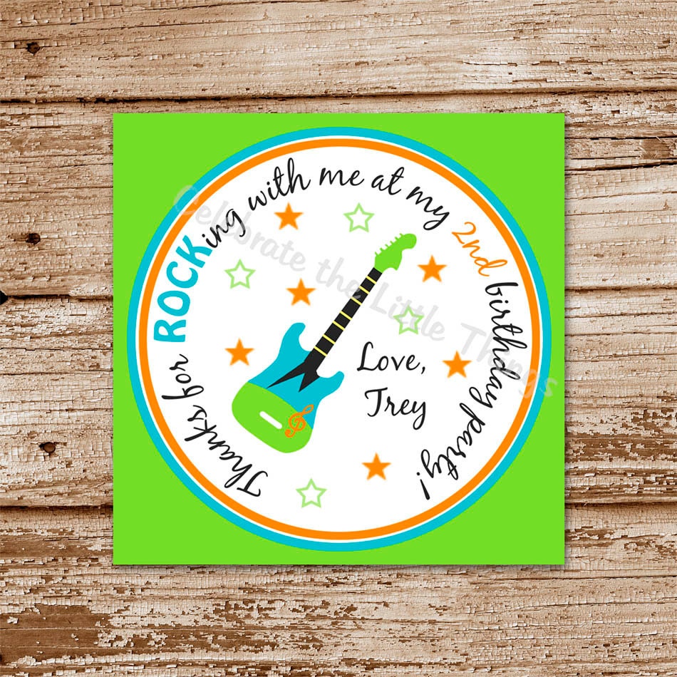 DIY Printable : ROCK STAR Favor Tags, Stickers - Choose Your Favorite Guitar (colors) Il_170x135