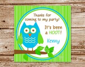 DIY Printable OWL Favor Tags / Stickers : Personalized, Green and Turquoise Il_170x135