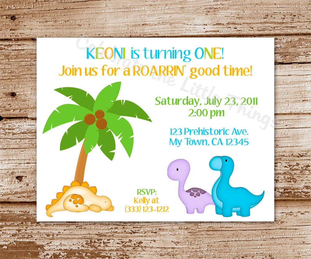 SET of 12 DINOSAUR Invitations : Personalized Il_570xn