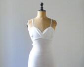 Vintage 1970s deadstock off white lace eyelet tank top. wool singlet. lingerie