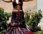skirt, gypsy skirt,maxi skirt, belly dance,bohemian, boho, goth,patchwork, lace,violet,dance,vampire,gypsy,wild,women fashion,ON SALE