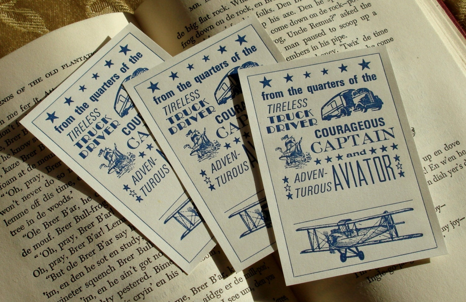 Trucks Boats & Planes A BOY'S DREAM Letterpress Bookplates Pack of 10