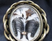 Victorian Hair Photo Swivel Brooch 1850