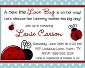 Personalized LADYBUG Lady Bug Girl Baby Shower Invitation Customized Digital Invite YOU PRINT Birthday