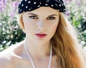 Cute Tiny Hearts Hair Turban in Black or Cream