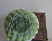 Granny Bloom Throw Pillow Flower Power Retro Home Decor Green Ombre