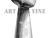 Pittsburgh Steelers Lombardi Trophy Pencil Drawing Original Art