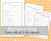 It's Also a Baby Name Game FOR BOYS --  DIY Printable Baby Shower Game