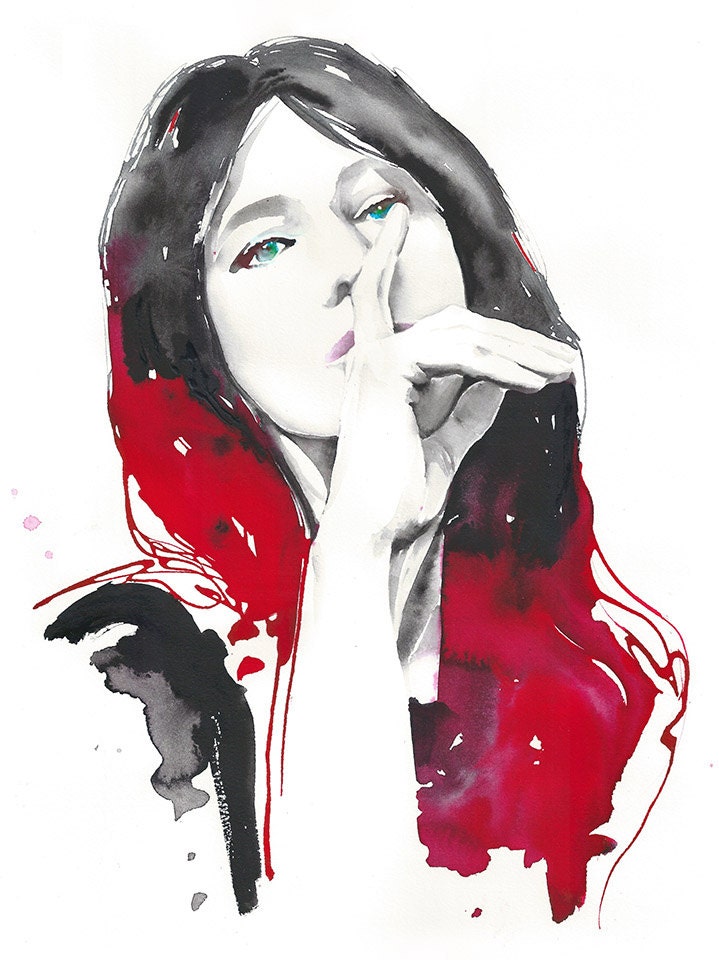 Original Watercolor Painting. Original Watercolour Portrait. Titled: Charlotte