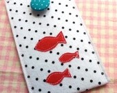 Samsung Galaxy S2 Felt Case/ iPhone 5 Felt Case/ iPhone 4 Case/ iPod Case/ iTouch Felt Case/ Red Fish