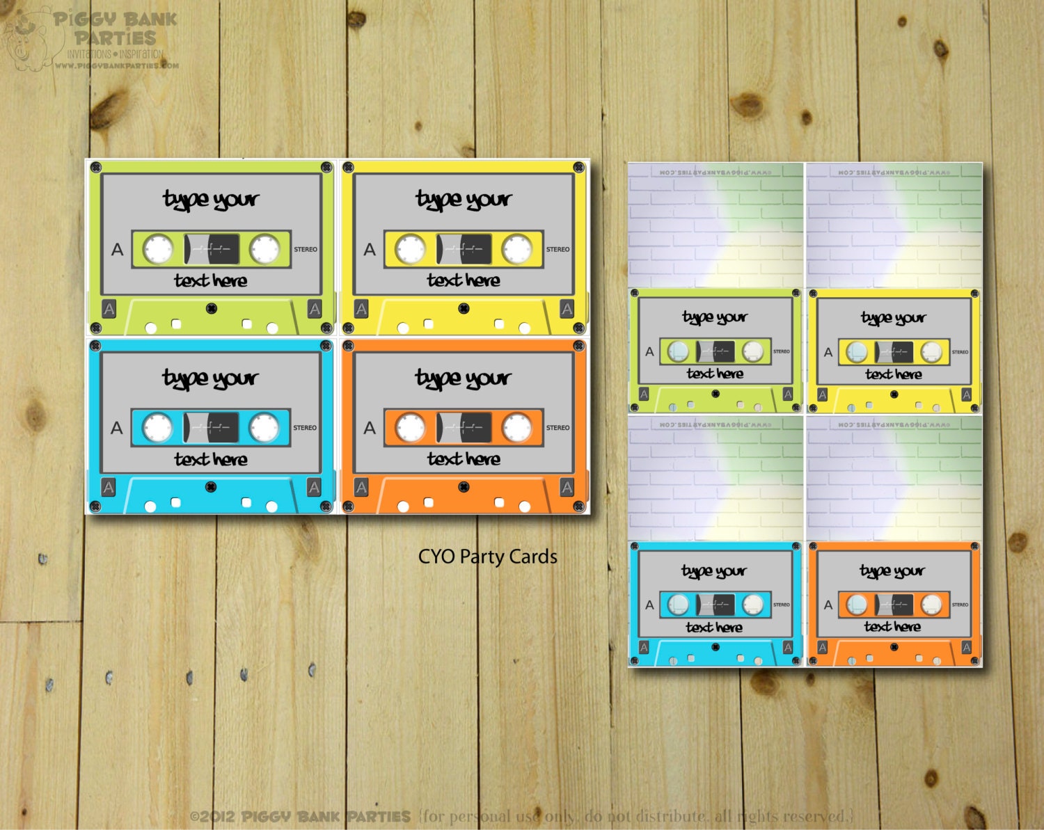 OFF the WALL Party Cards - DIY Printable Food Tents, Party Signs and Placecards Il_570xn