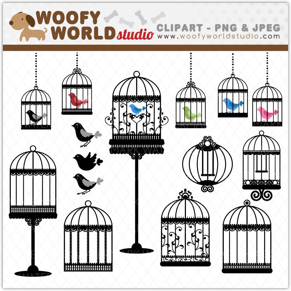 Items similar to Chic Bird Cage Clipart - INSTANT DOWNLOAD - Digital ...