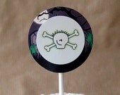 zombie skull cupcake cake toppers personalized decorations halloween costume birthday party - set of 12