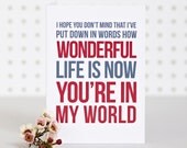 In My World - Valentines Anniversary Card