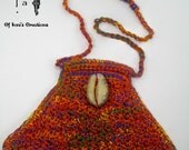 Colors of Kente Bib Necklace with Large Cowry