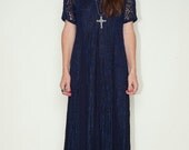 Navy Blue LACE maxi dress