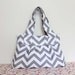slate grey chevron tote bag -- the katie austin