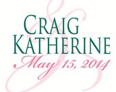 Custom Wedding Couple Monogram Personalized (M18)