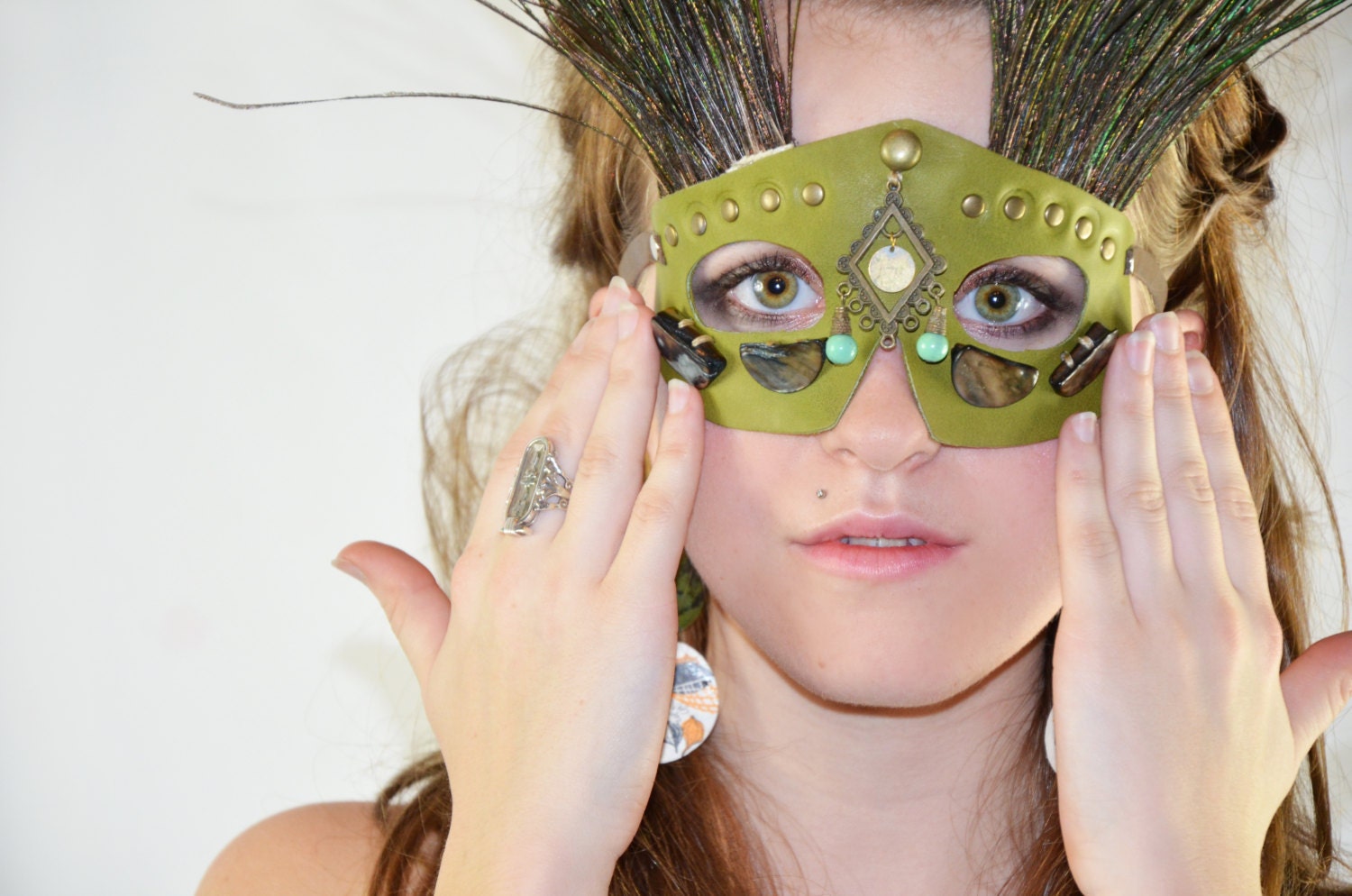 Adorned Leather Mask