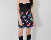 Vintage Nautical High Waisted Shorts 80s High Waist Pleated cFabric Shorts S Vacation Summer