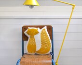 NEW Hand Screen Printed Cat in Mustard Yellow