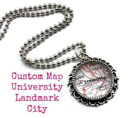 Custom Map Necklace You Choose Location Worldwide Map Pendant Map Jewelry Travel Personalized