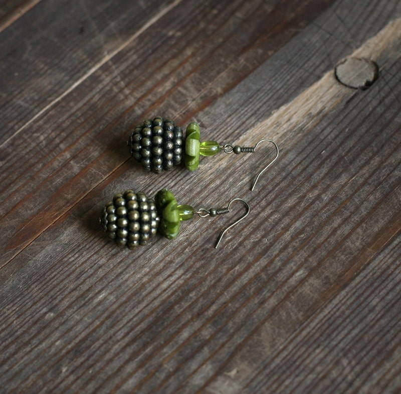 Green Pineapple Earrings