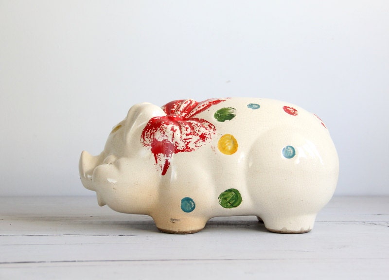 large vintage piggy bank