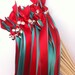 75 Spring Wedding Wands: Any Color Two Satin Ribbon Streamers Two Bells