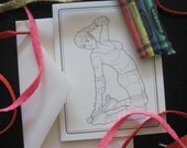 Derby Girl PIn Up - Coloring Book Greeting Cards from Scarlet Tentacle