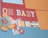 Premade Baby Boy Scrapbook Album, Little Boy Scrapbook Album, Baby Shower Gift, Baby Boy's 1st Year Album, 20 pages, 12" x 12"