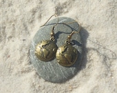 Travel Earrings - antique brass globe charm