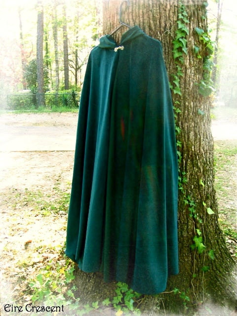 Rich Green Velvet Cloak